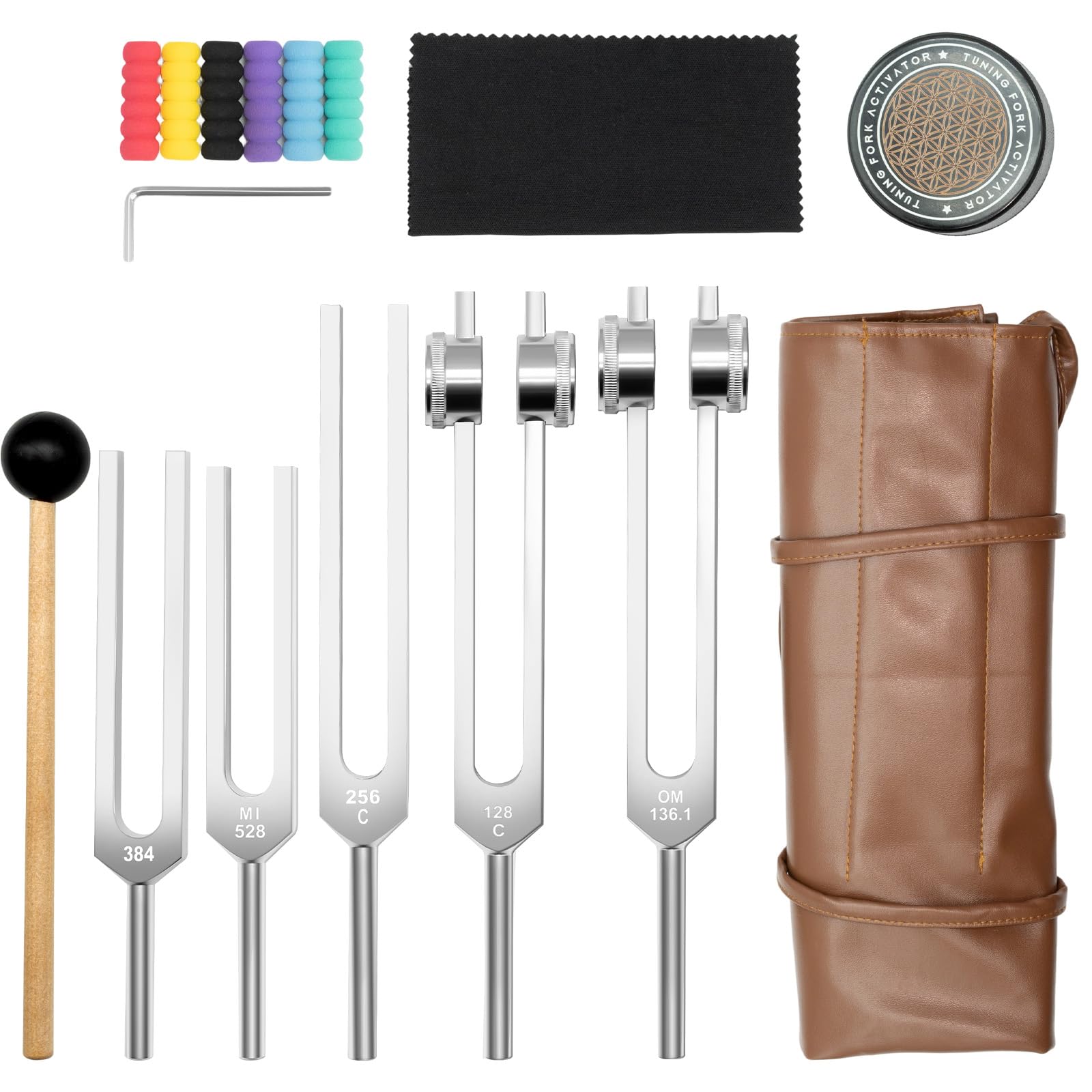 Funnydin 128Hz tuning fork shown for precise resonance and relaxation.