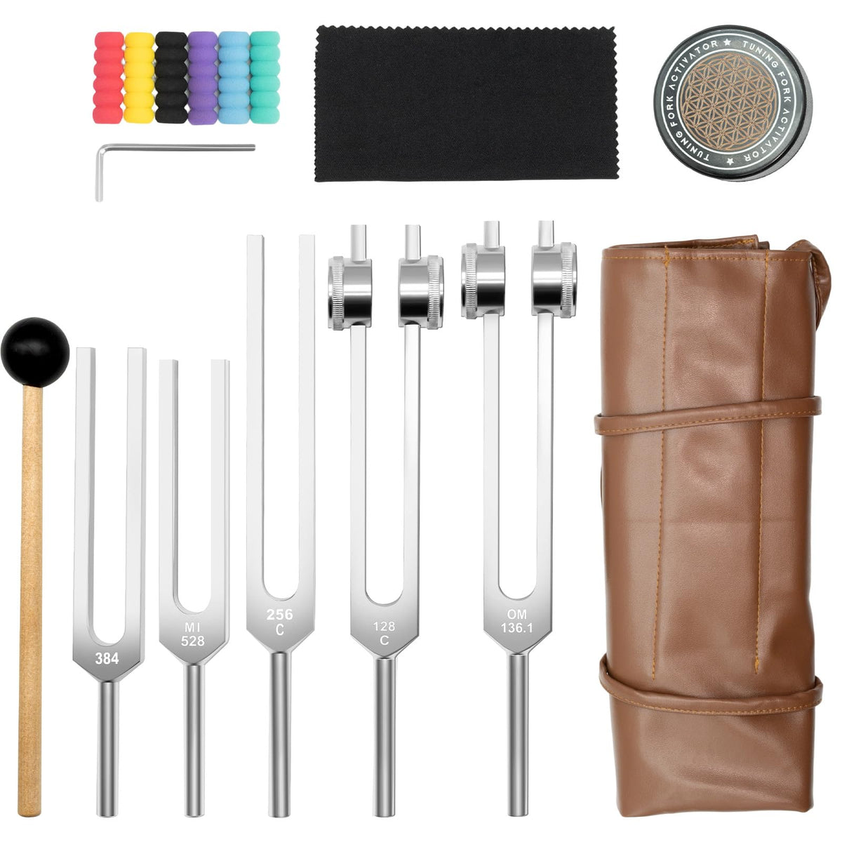 Funnydin 128Hz tuning fork shown for precise resonance and relaxation.