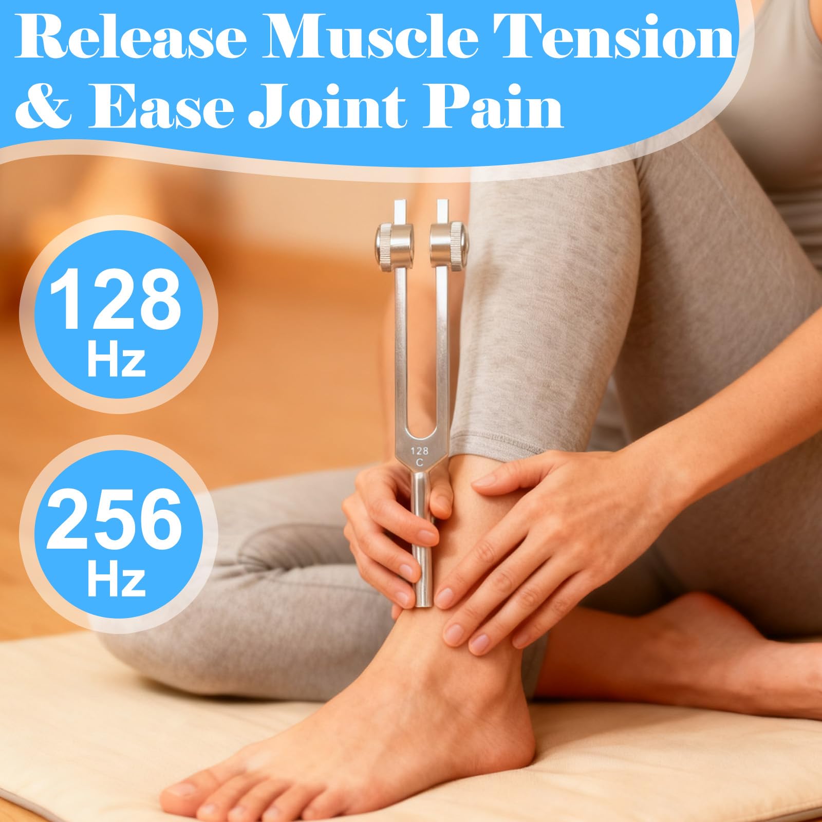 Funnydin 528Hz tuning fork delivering soothing vibrations for sleep routines.