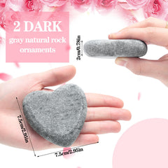 Funnymoom grey marble heart stone decor adds serene elegance to any room.