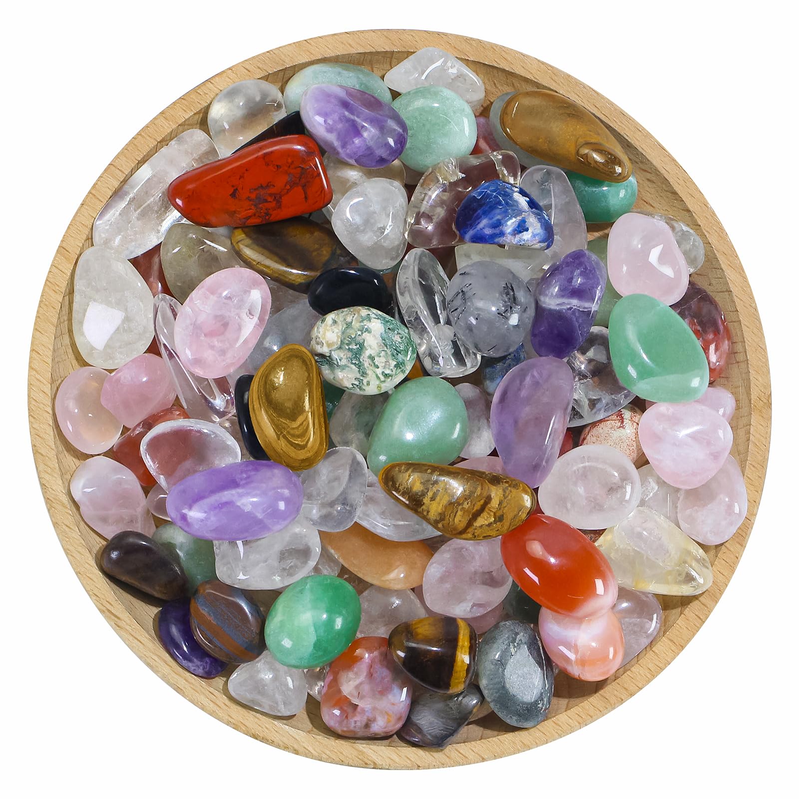 FunzelleArt 80-piece natural stones set, close-up view ideal for crafts and display.