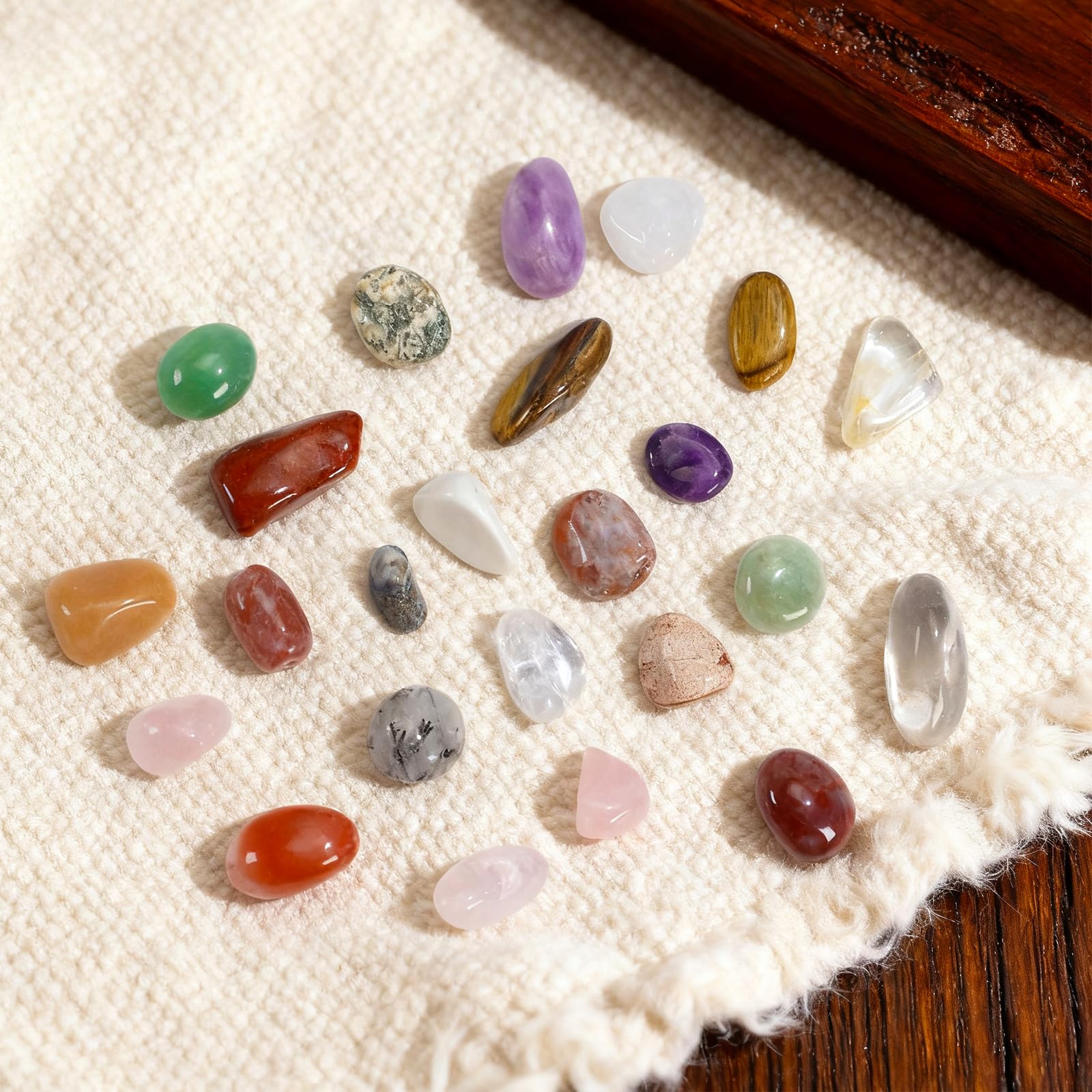 FunzelleArt energy stones for Reiki or meditation practice with tranquil color variety.