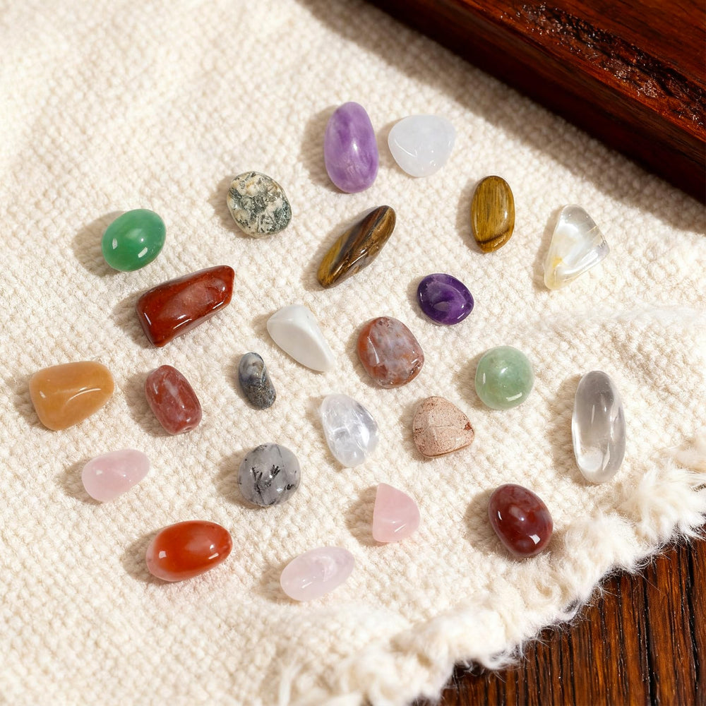 FunzelleArt energy stones for Reiki or meditation practice with tranquil color variety.