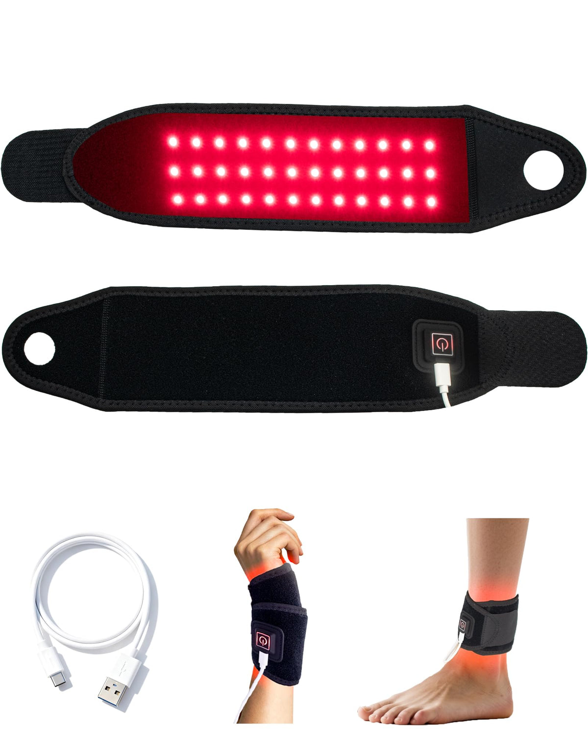 Furlove wrist therapy belt glowing 660nm red light for targeted wrist relief