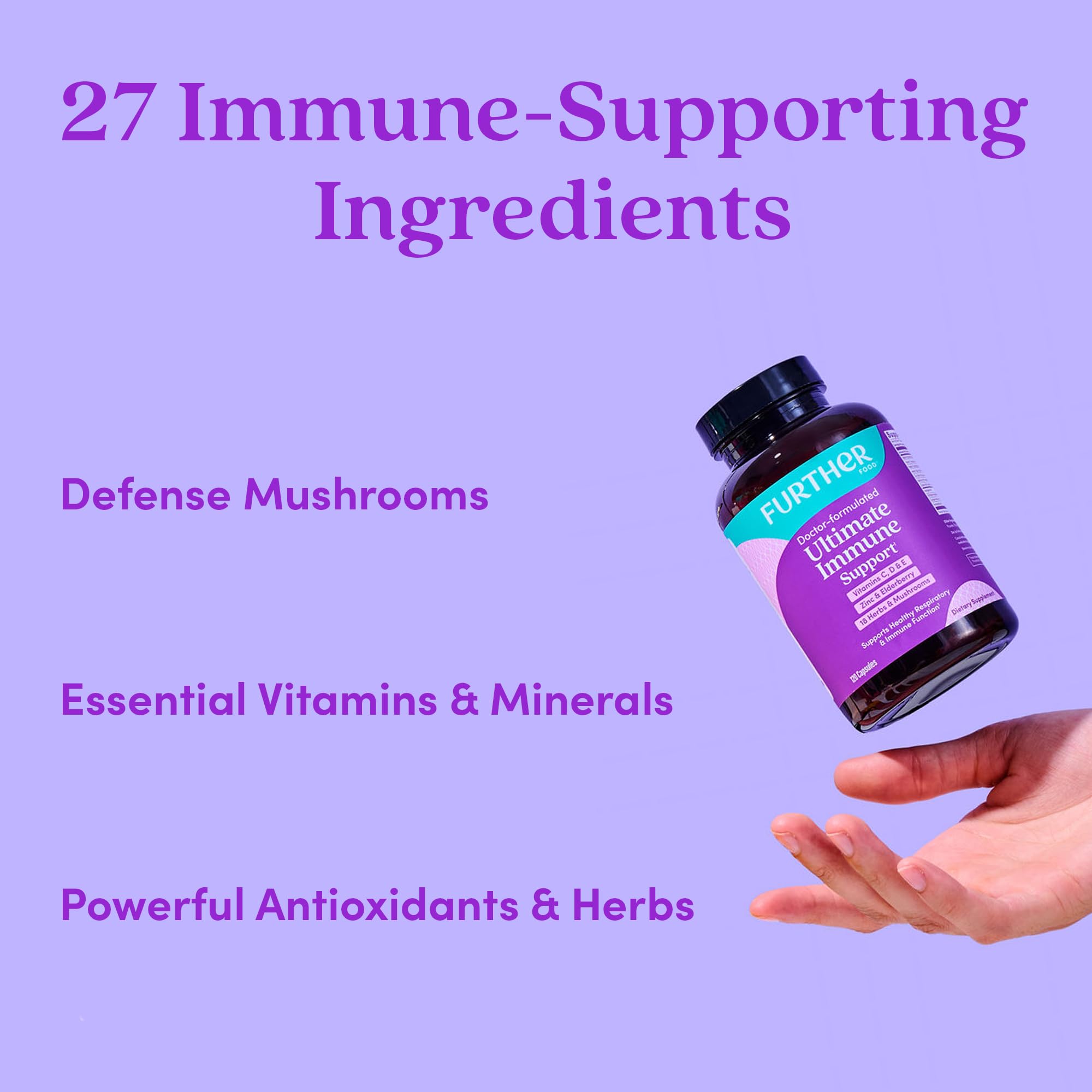 Ingredients panel of Further Food Ultimate Immune Support