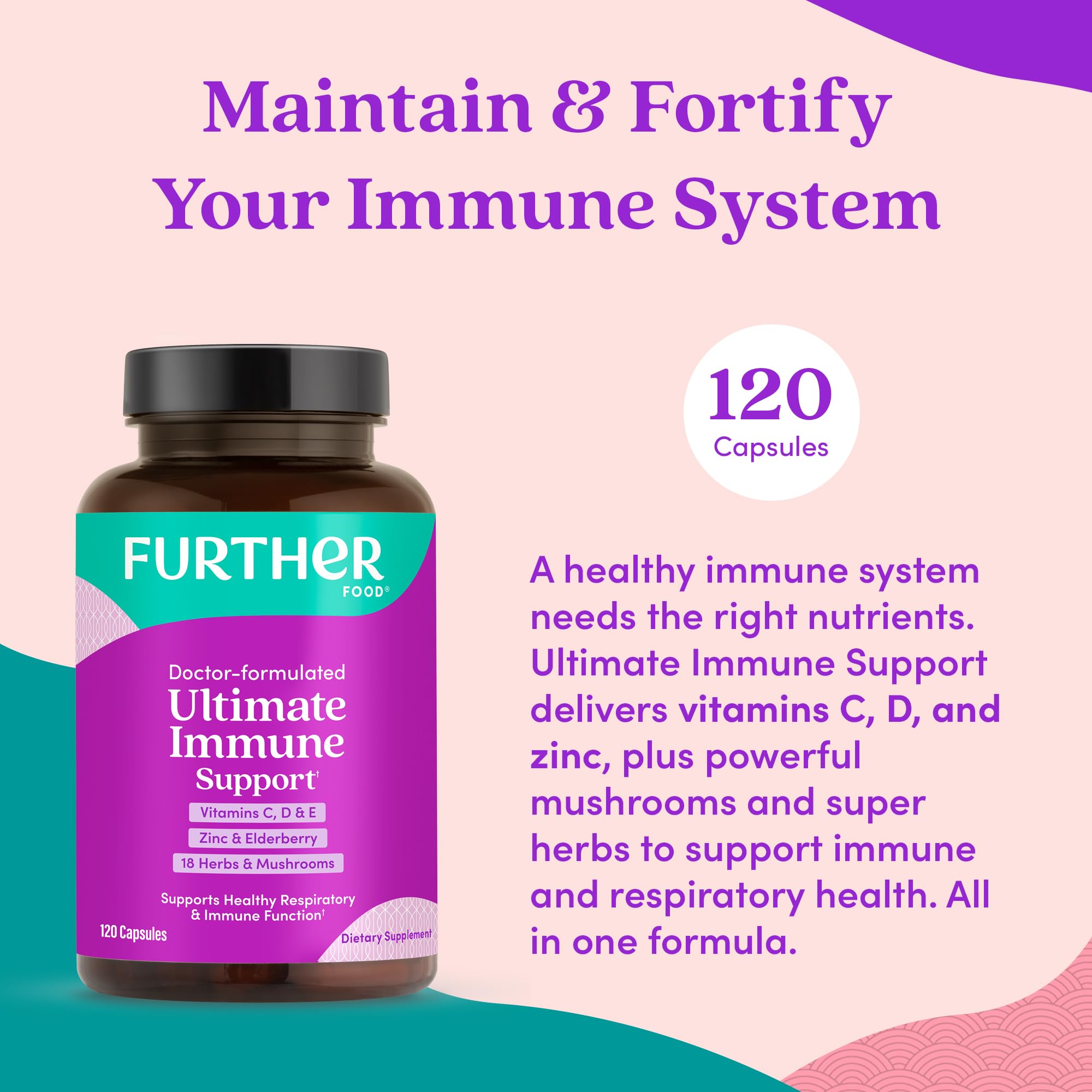 USA-made packaging of Further Food Ultimate Immune Support