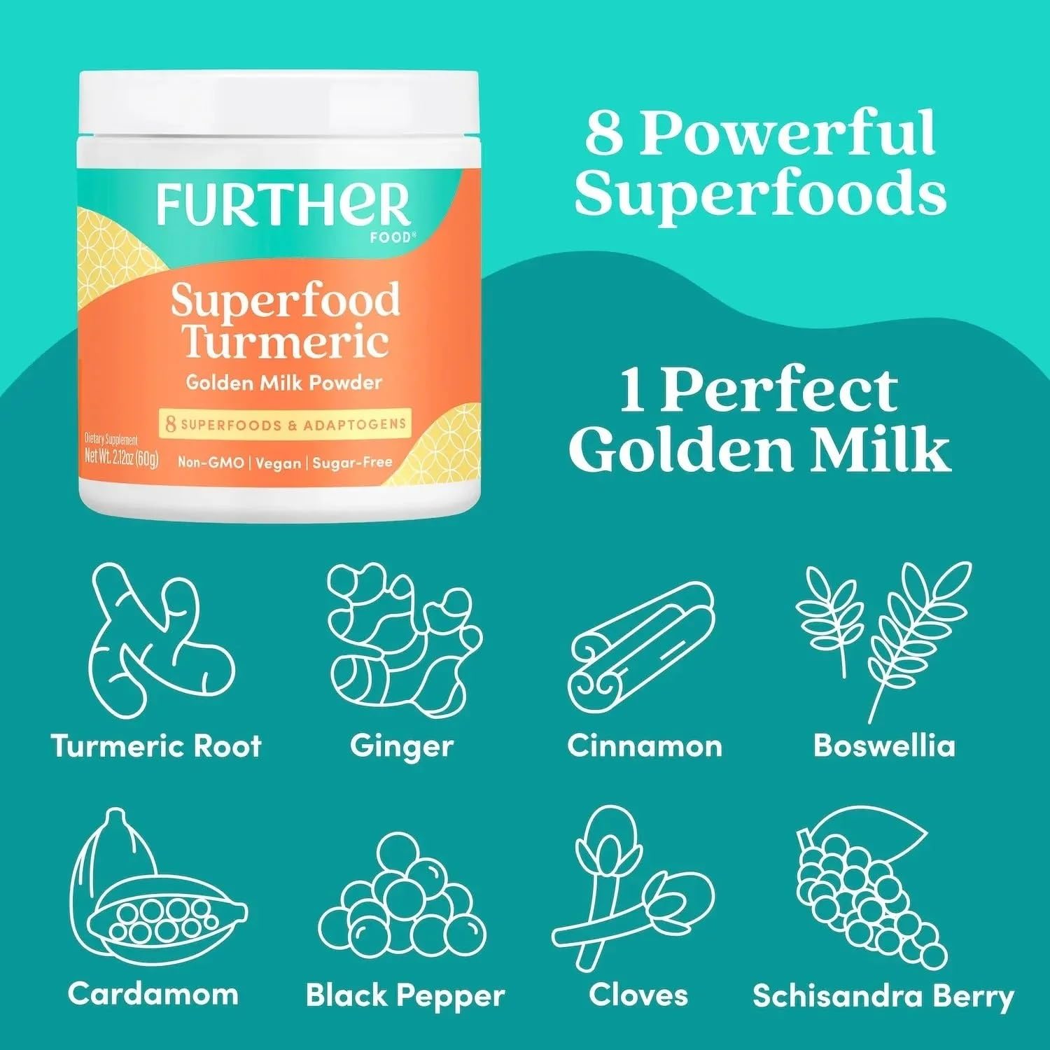 Further Food Turmeric Root Powder is vegan, keto-friendly, and non-GMO.