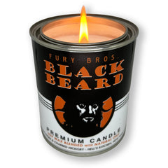 FURY BROS. Black Beard candle tin for masculine ambiance in the man cave.