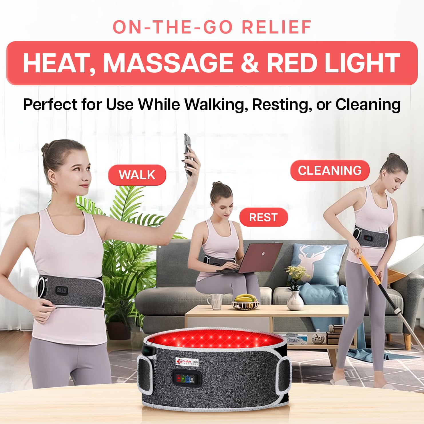Fusion Pain Solutions soothing heat and massage supports relaxation after activity