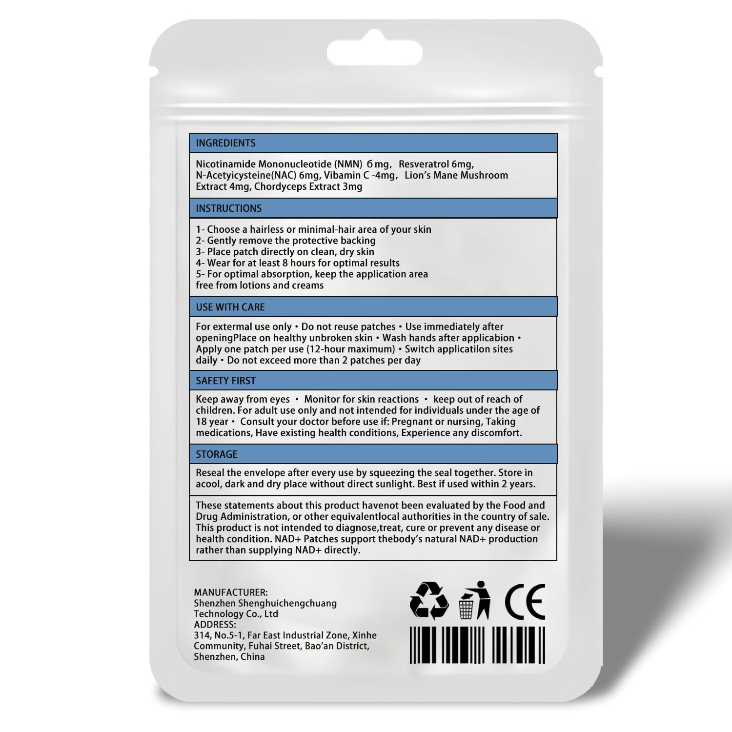 FUTHRI NAD+ Patches in package ready to use