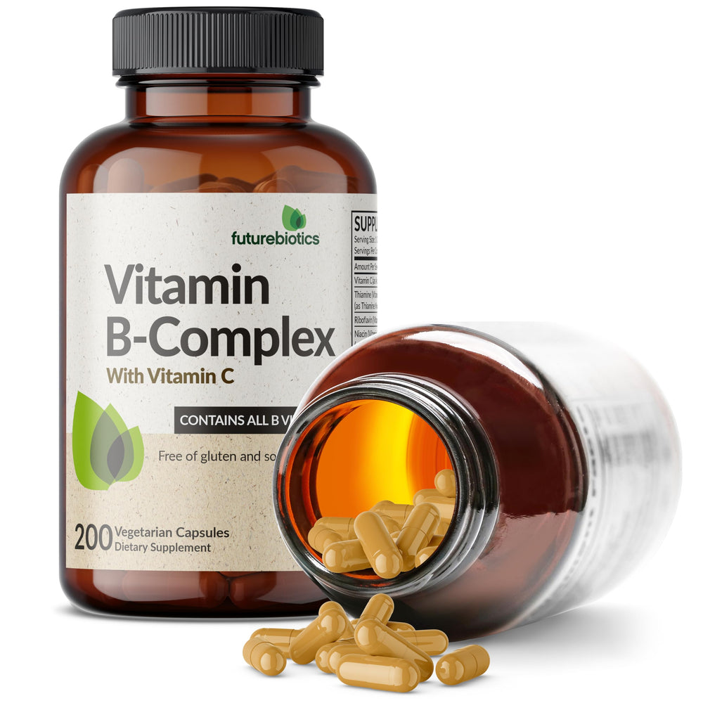 Futurebiotics B-Complex package revealed on the label, signaling premium quality and nutrient support.