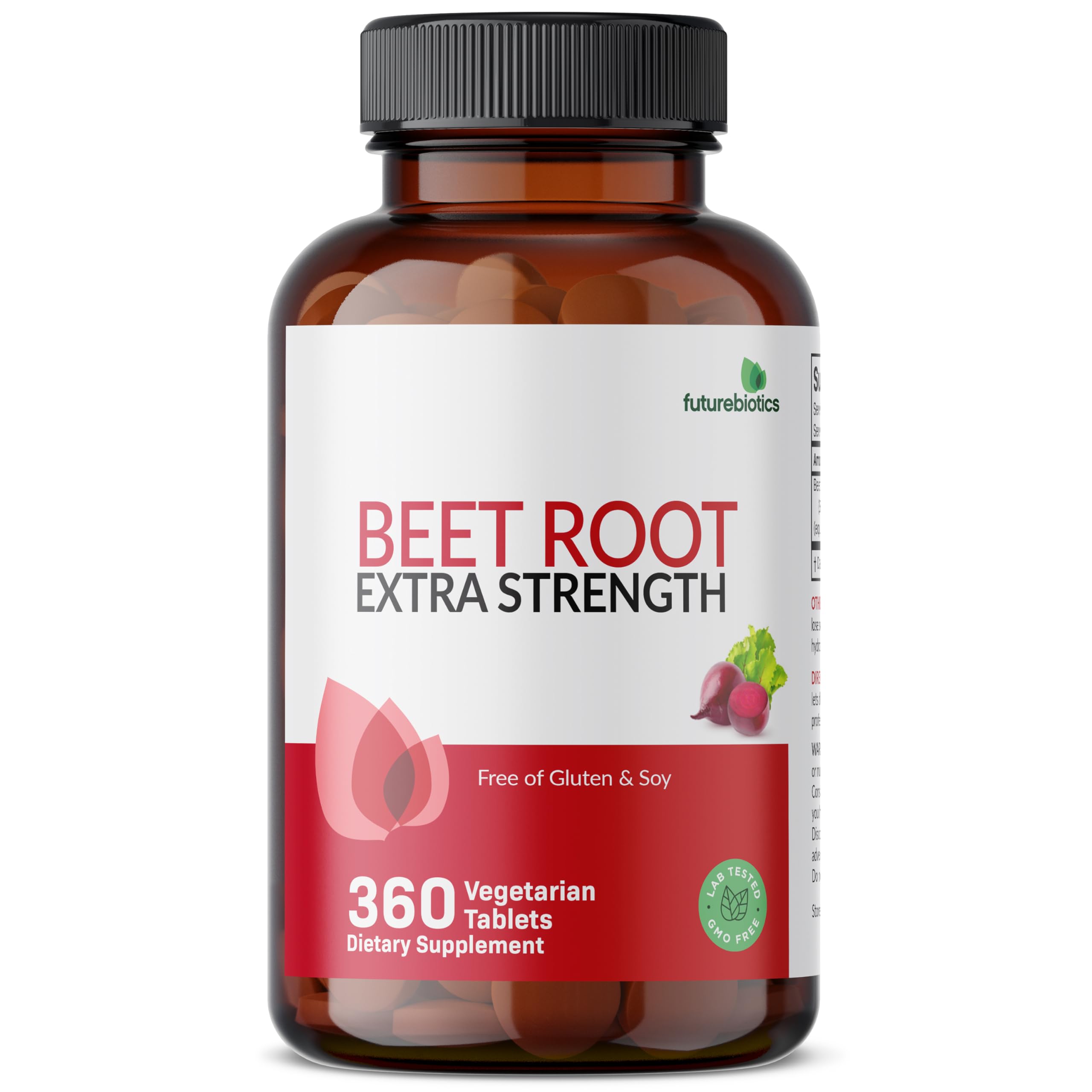 Futurebiotics Beet Root Extra Strength bottle with cGMP quality label.