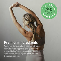 Futurebiotics Beet Root Extra Strength label close-up showing non-GMO claim.