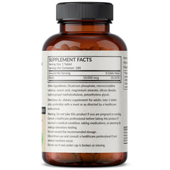 Close-up of mini biotin tablets showing small, convenient doses for vegan routines.