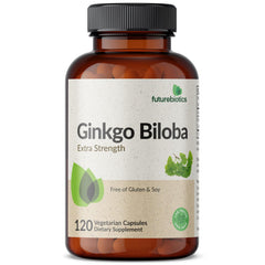 Futurebiotics Ginkgo bottle front view for easy daily cognitive support