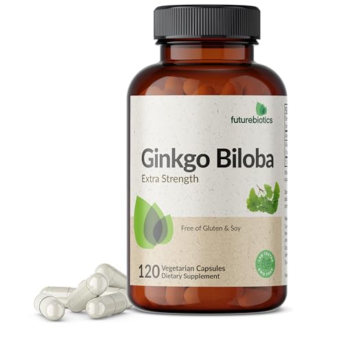 Futurebiotics Ginkgo capsules close-up showing 500 mg strength per serving