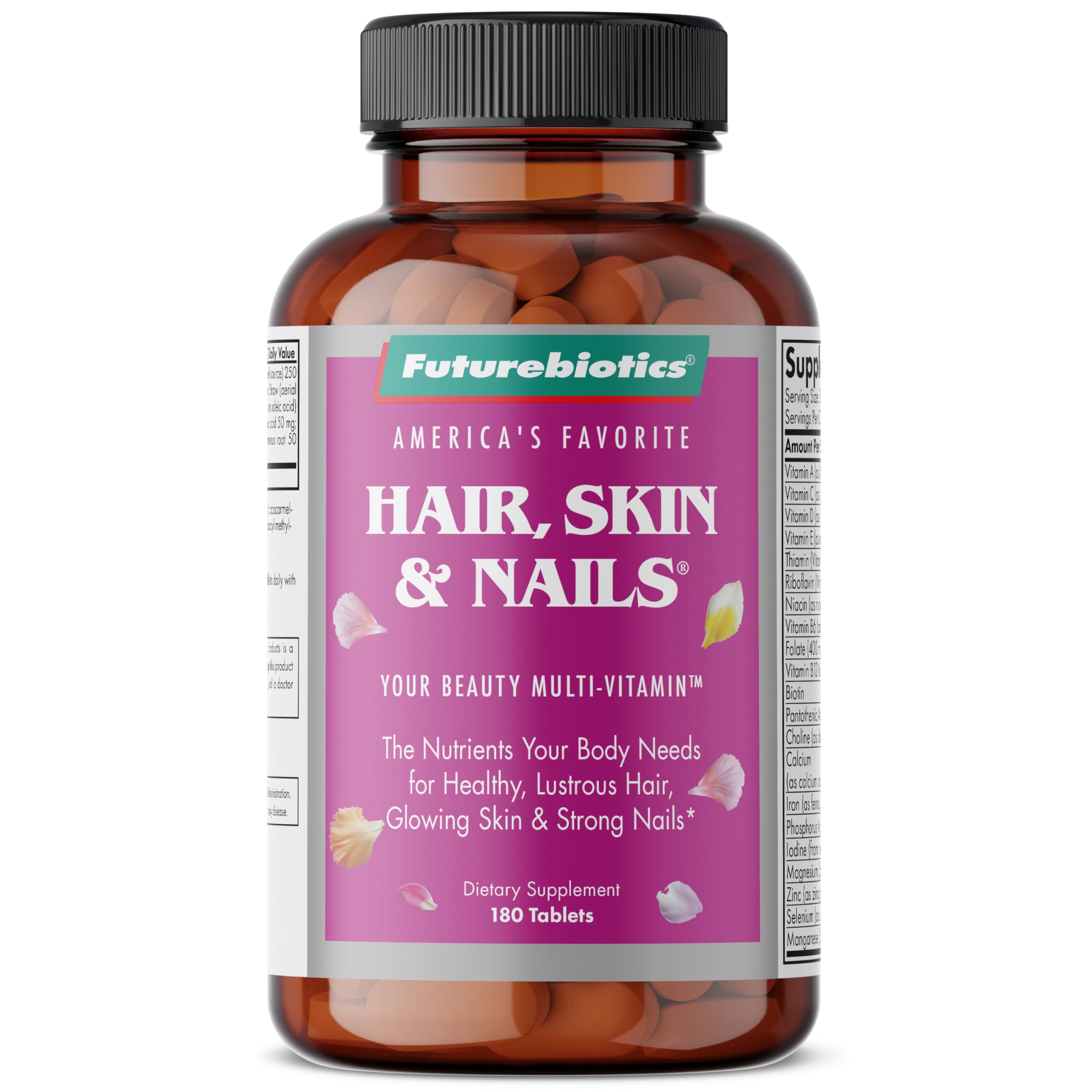 Futurebiotics capsule pile showcases easy, daily usage for glowing hair and nails.