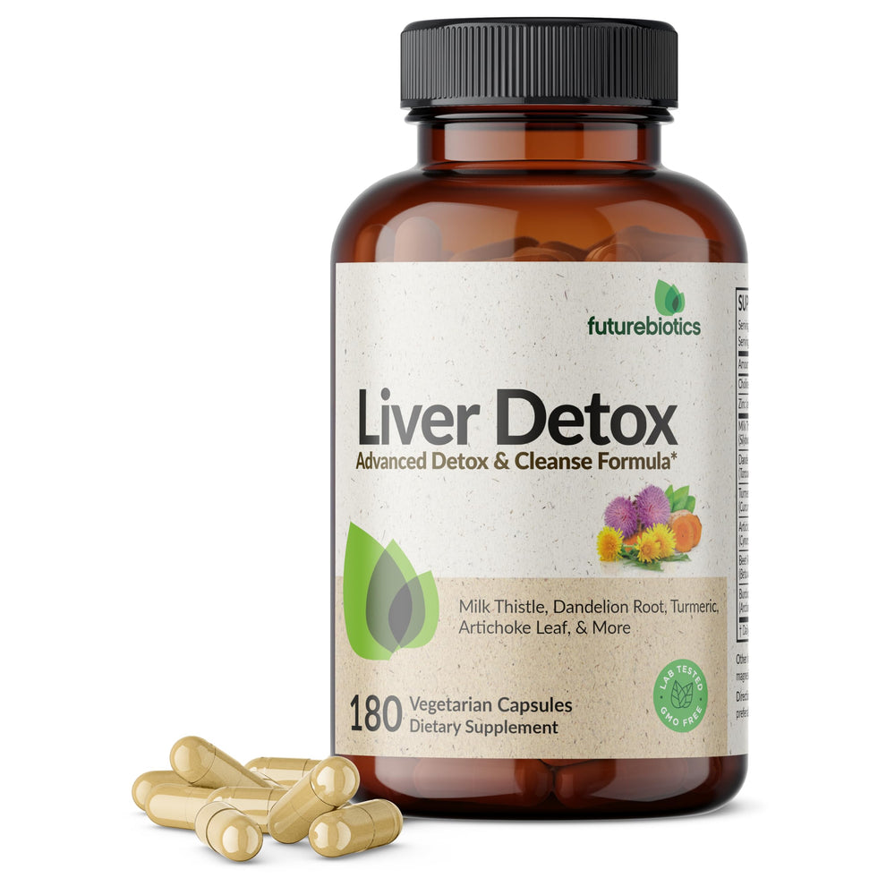 Futurebiotics Liver Detox bottle front view for daily liver support.