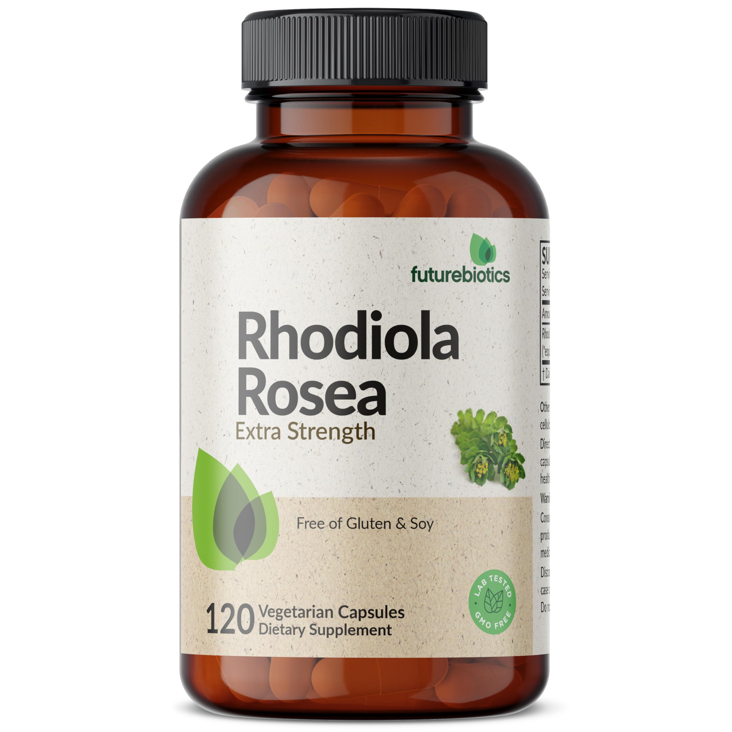 Futurebiotics Rhodiola Rosea 1000 mg capsules, ready for daily adaptogenic support.