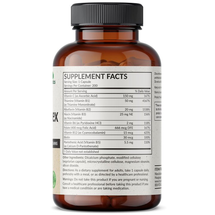 Futurebiotics Vitamin B Complex capsules close-up highlighting easy daily use.