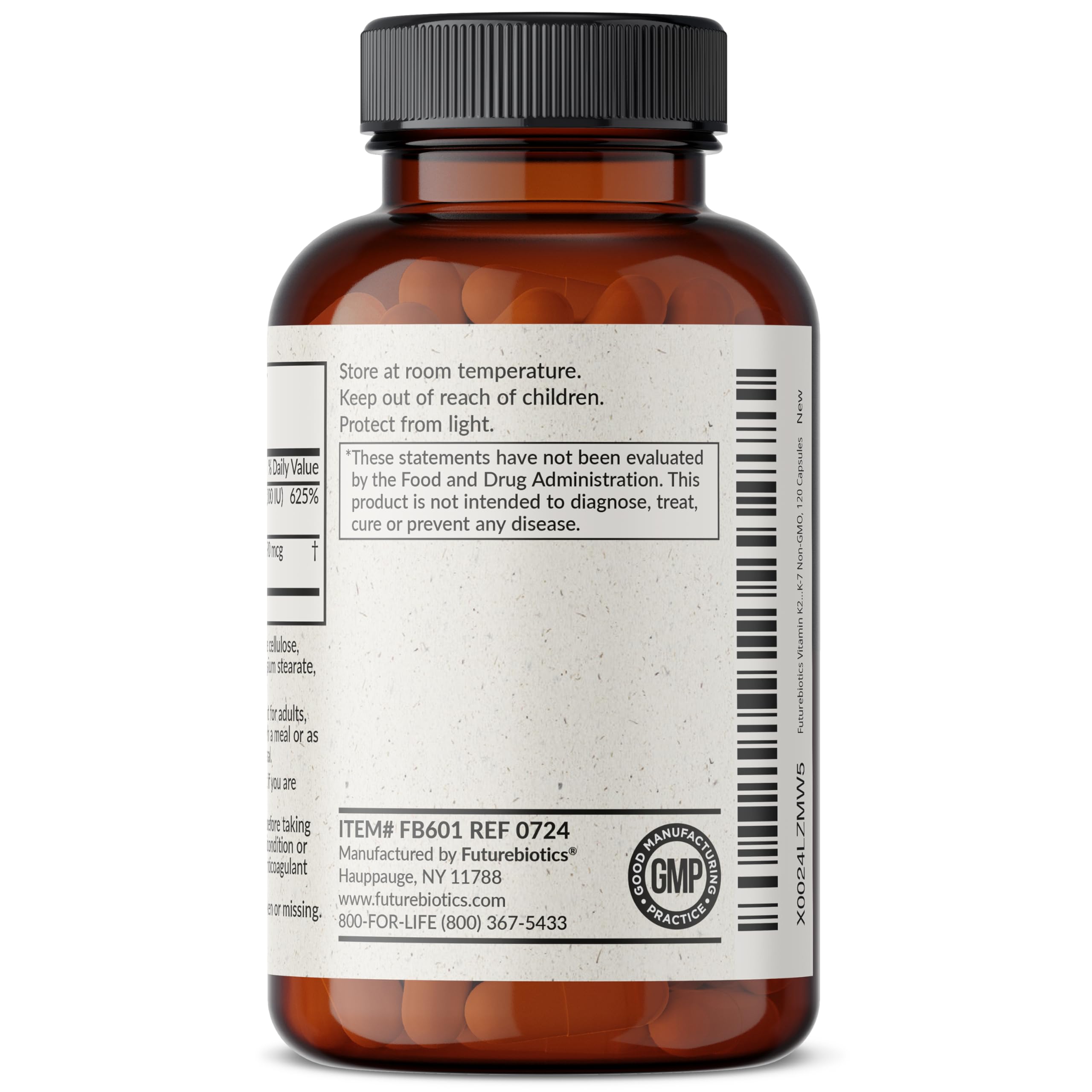 Futurebiotics Vitamin K2 D3 factory-new-york facility badge