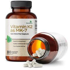 Futurebiotics Vitamin K2 MK-7 ingredients panel featuring gluten- and soy-free claim