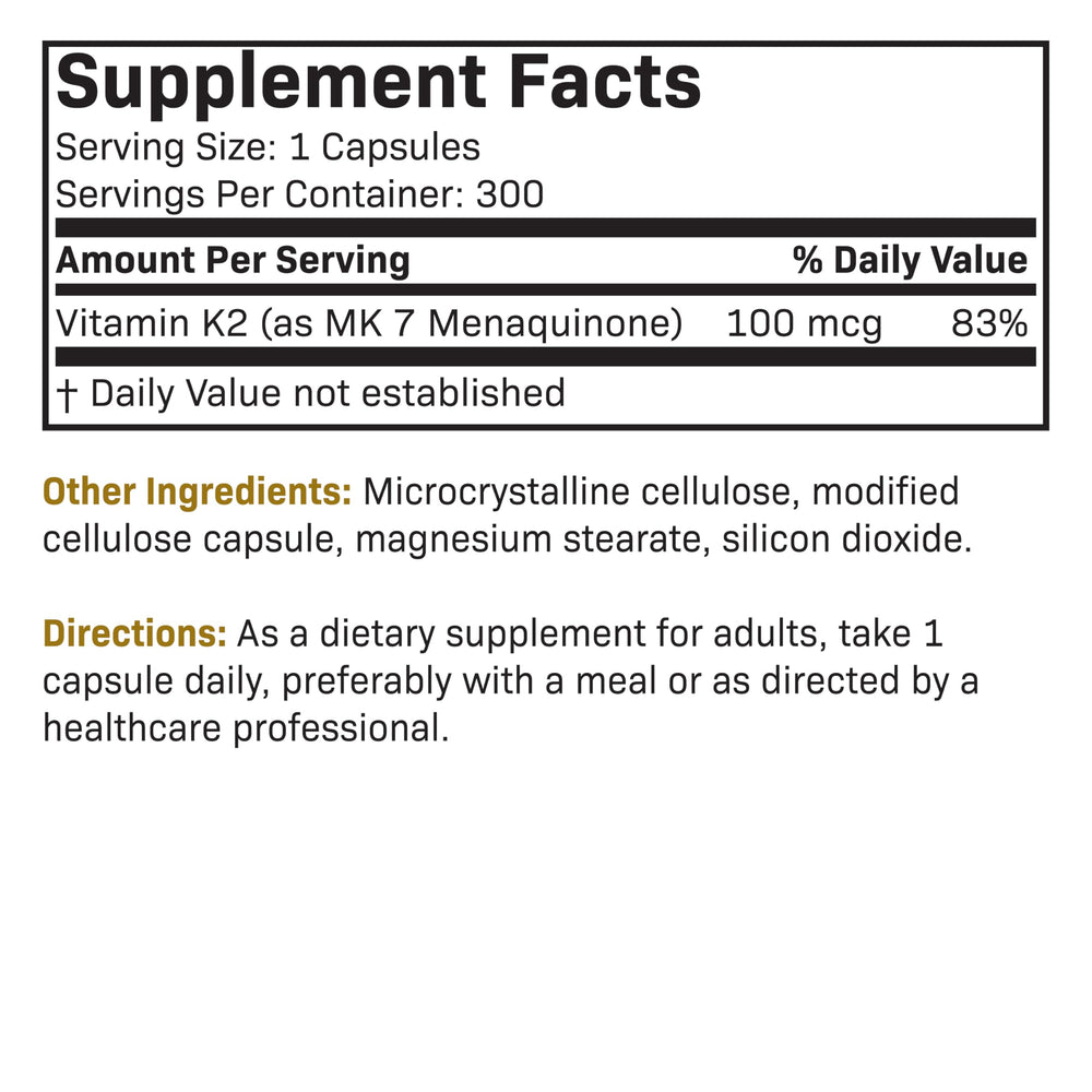 Futurebiotics Vitamin K2 MK-7 shelf display suggesting daily supplement routine