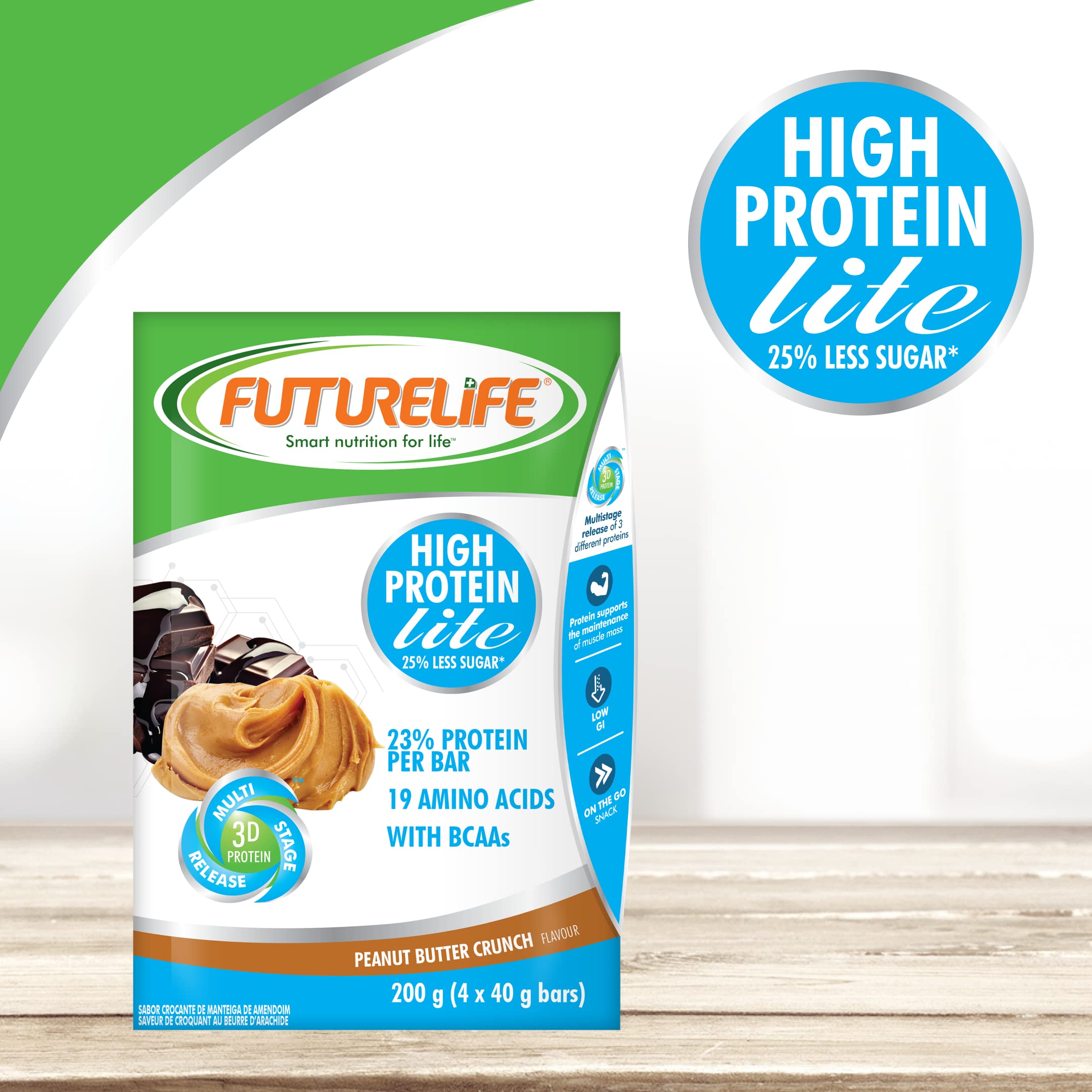 FutureLife Smart Bars ingredient label emphasizing gluten-free, non-GMO formula