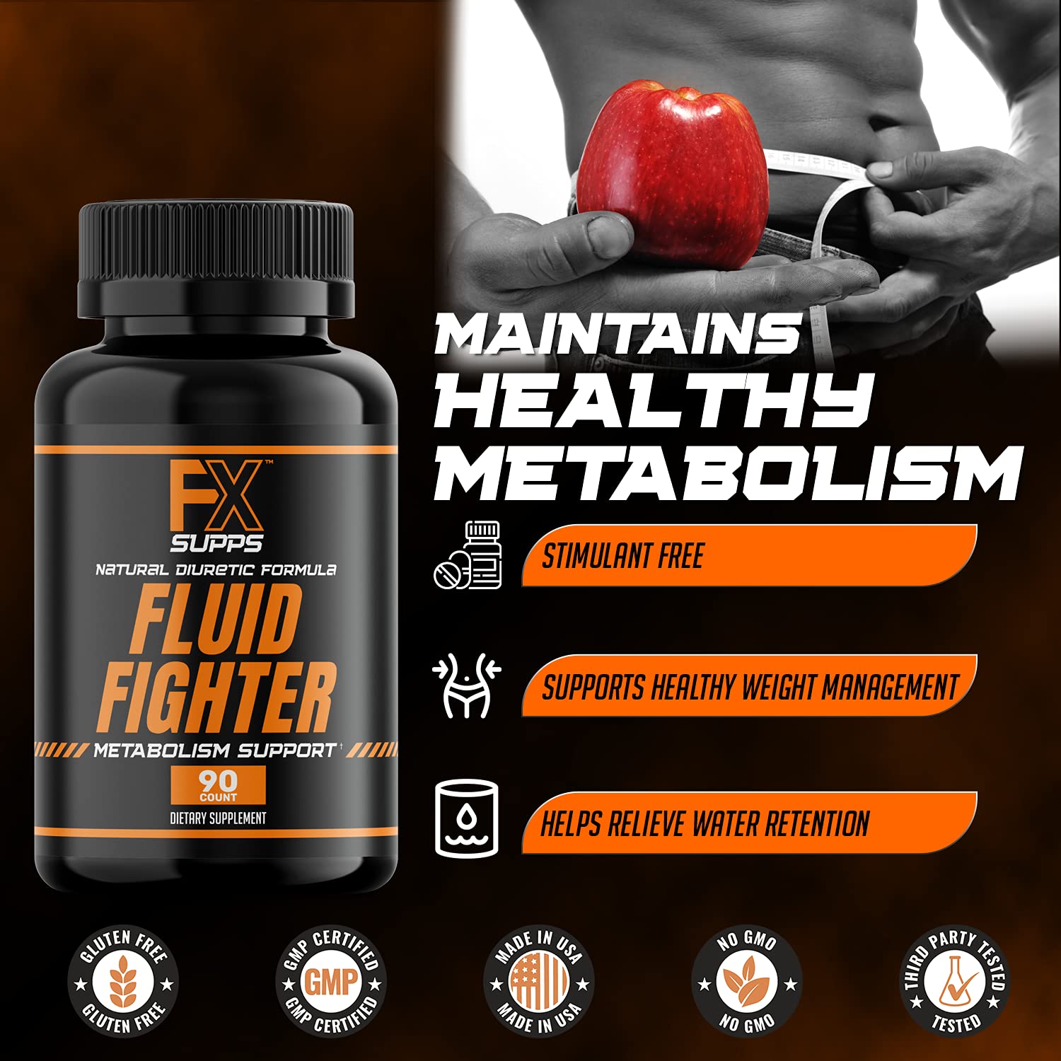 FXSUPPS Fluid Fighter ingredients detail showing potassium and vitamin B6