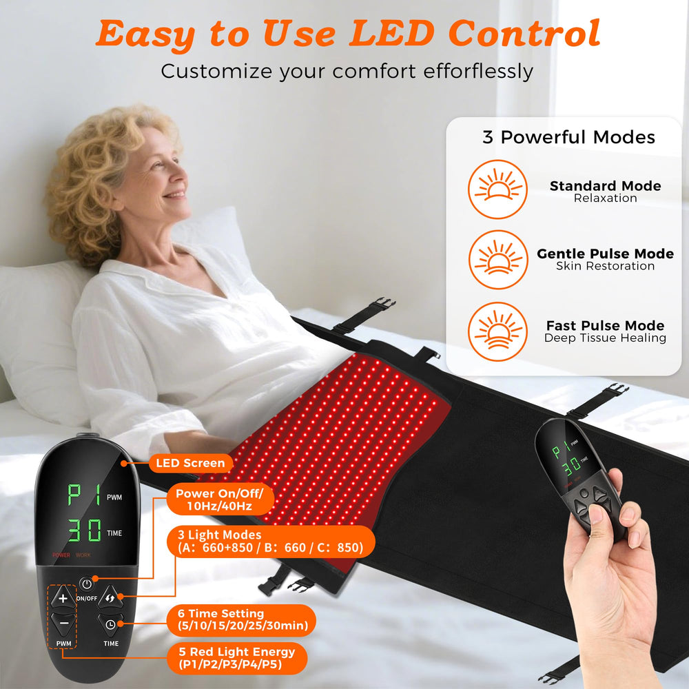 fyovuv full-body red light therapy mat 2570 leds for thorough coverage