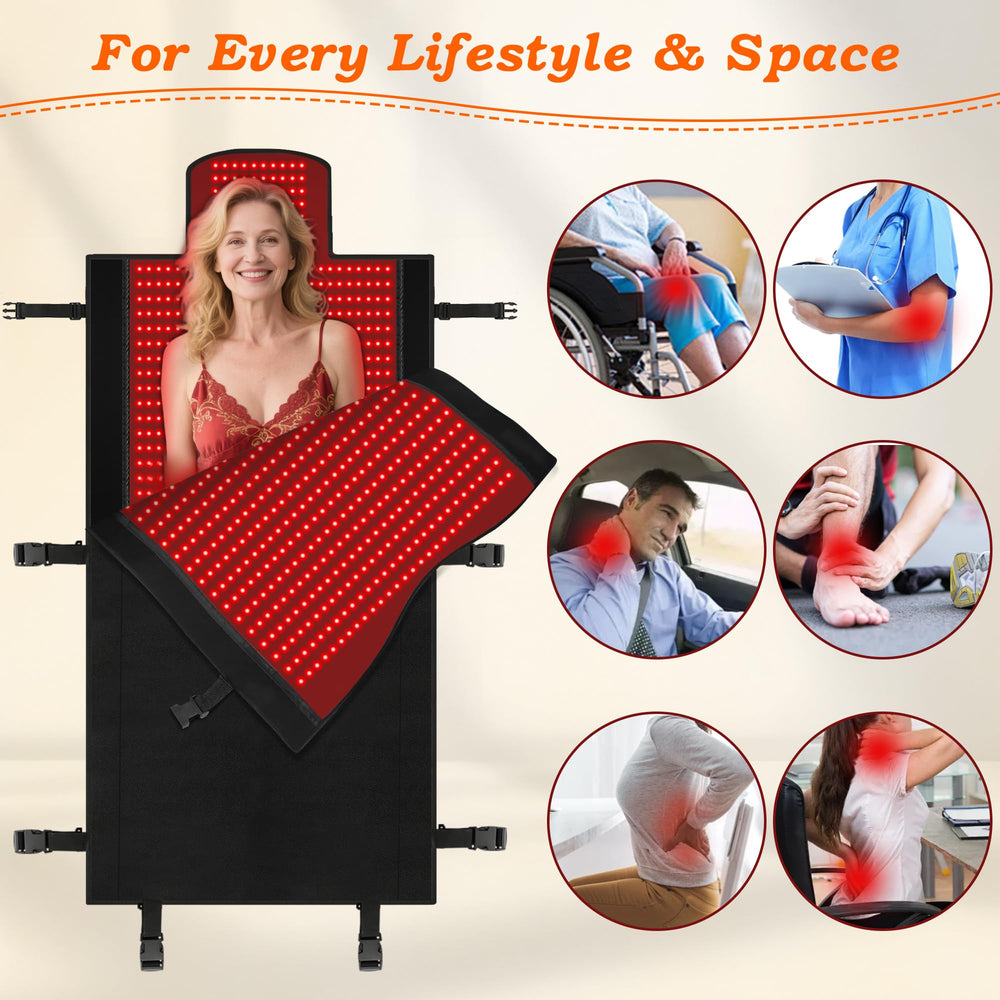fyovuv full-body red light therapy mat controller offering precise session control