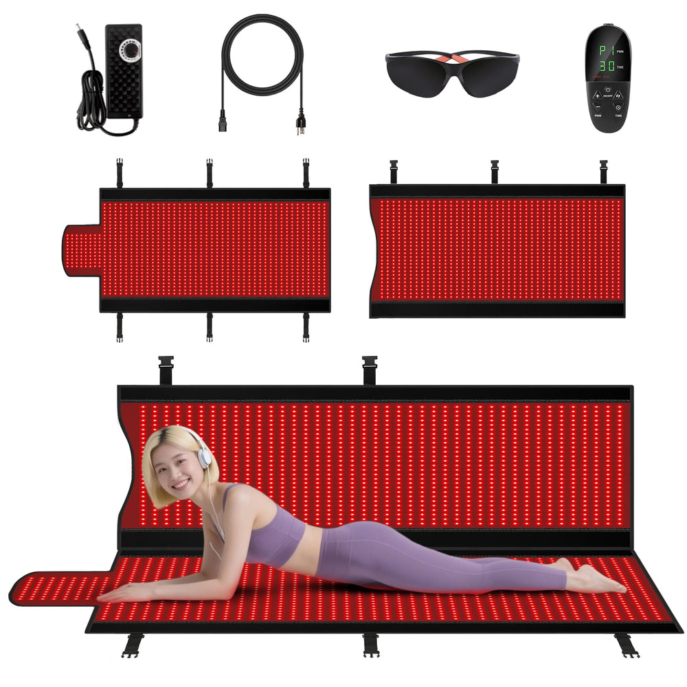 fyovuv full-body red light therapy mat leather surface for hygienic plush comfort