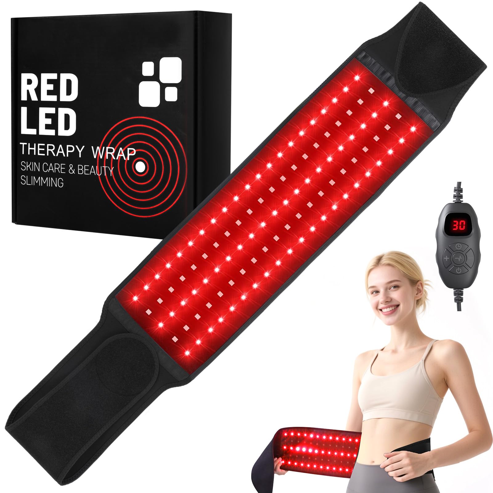 fyovuv red light belt back view highlighting slim portable design for home use