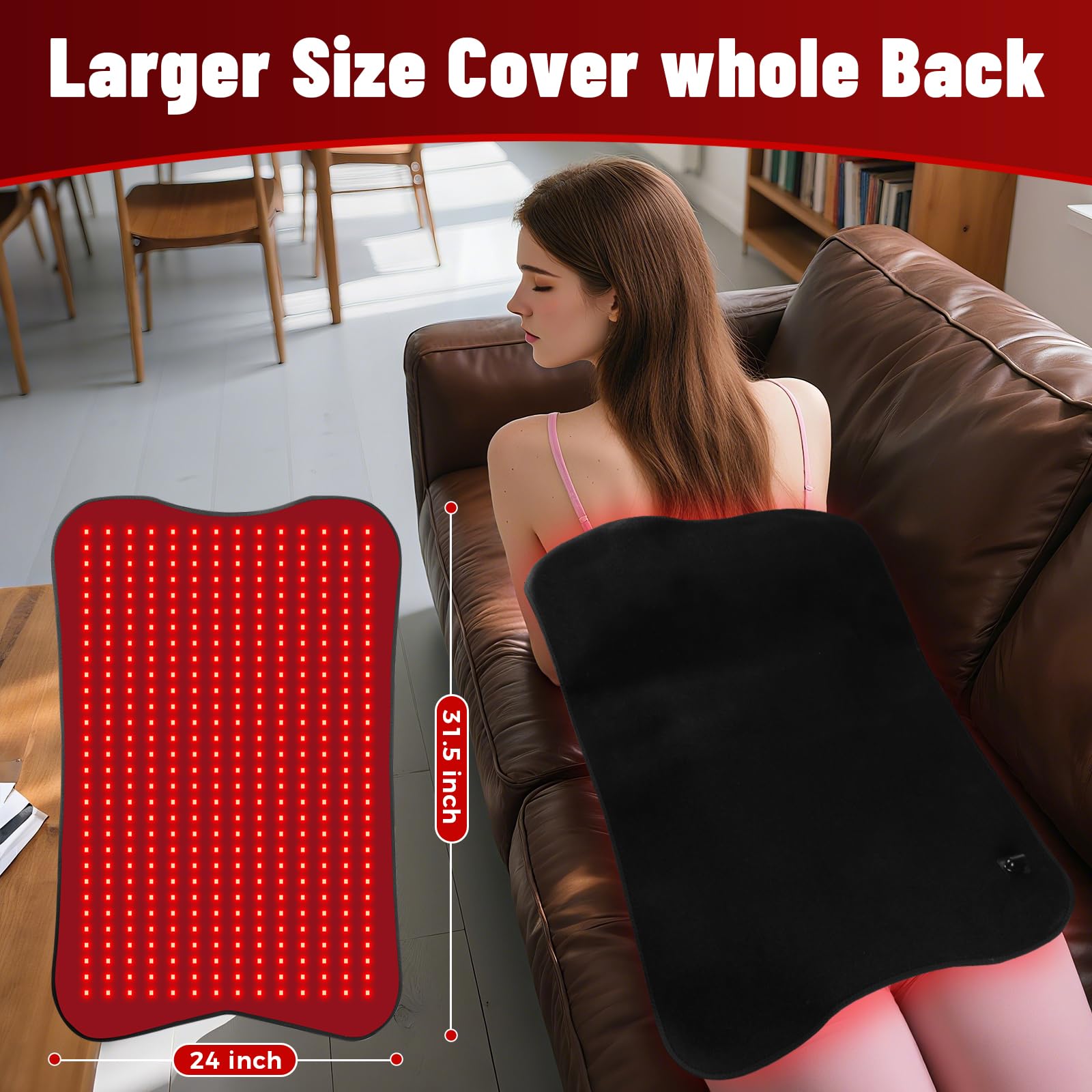 Fyovuv wrap with elastic strap secured around the waist for hands-free use.