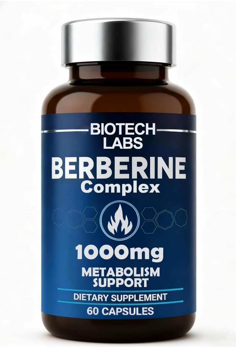 FYRKOA Biotech Berberine Complex bottle with 1000 mg Berberine HCl for daily metabolic support.