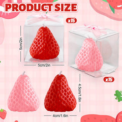 FYSUIMU strawberry candles in red and pink colors for celebrations.