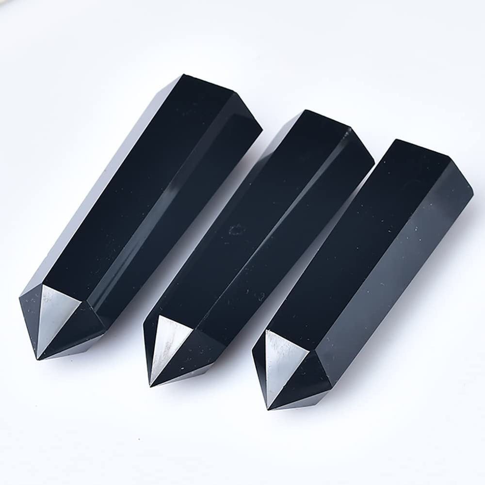 FZBHRO Obsidian tower in meditation space promotes calm ambiance during practice.