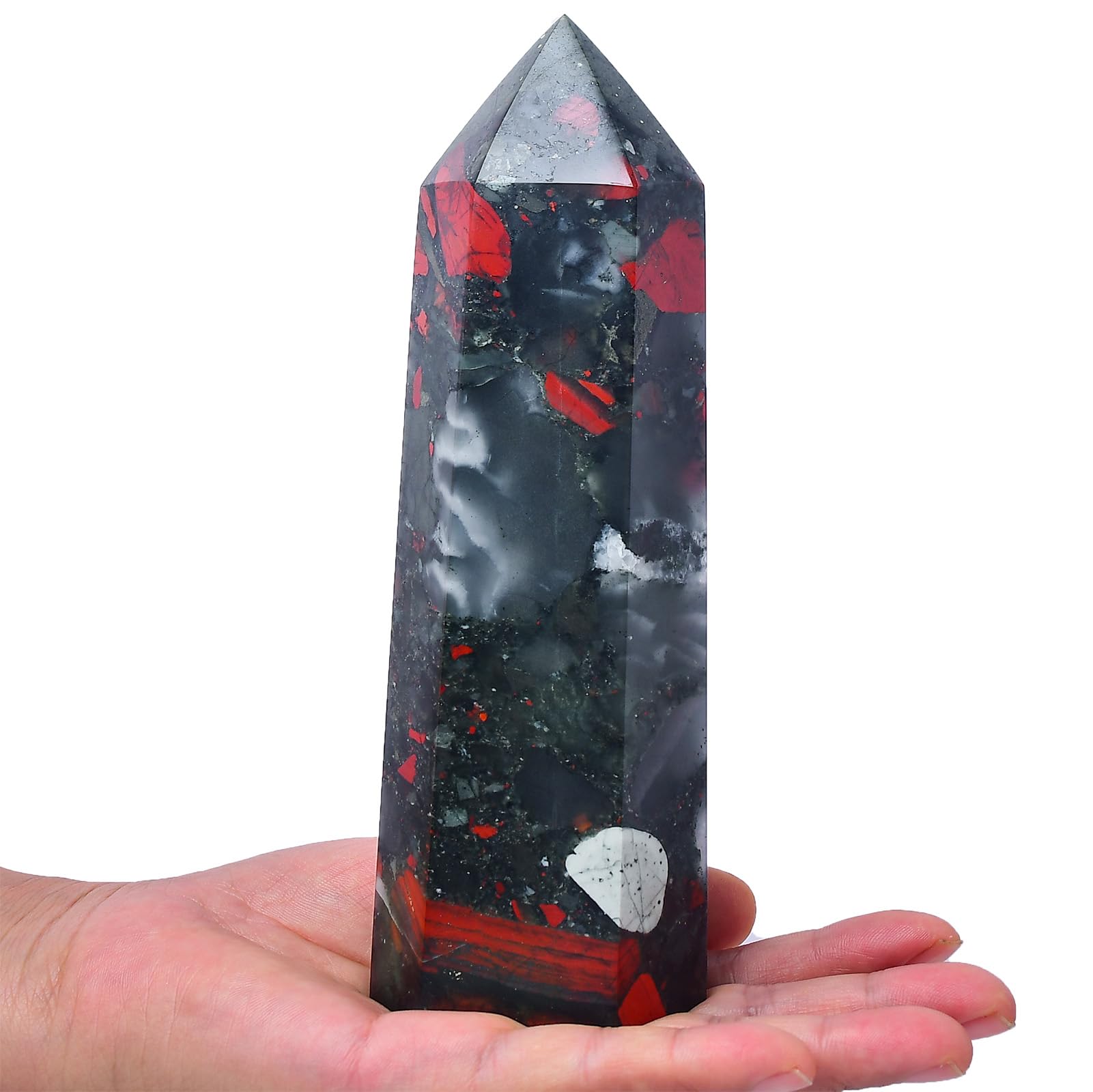 FZBHRO Bloodstone tower side view adds calming energy to any room