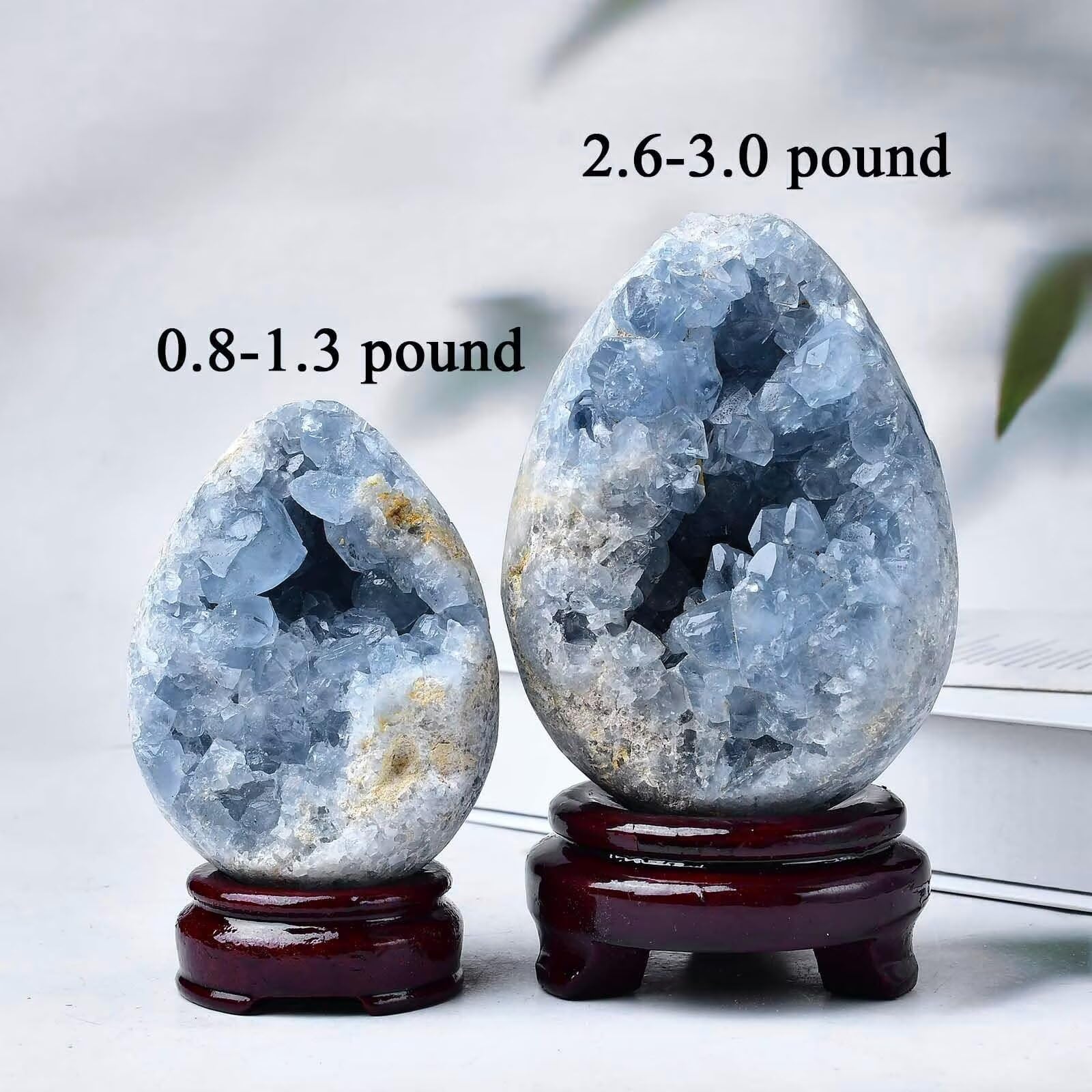 Close-up of pale blue celestite highlights its celestial glow and natural texture.