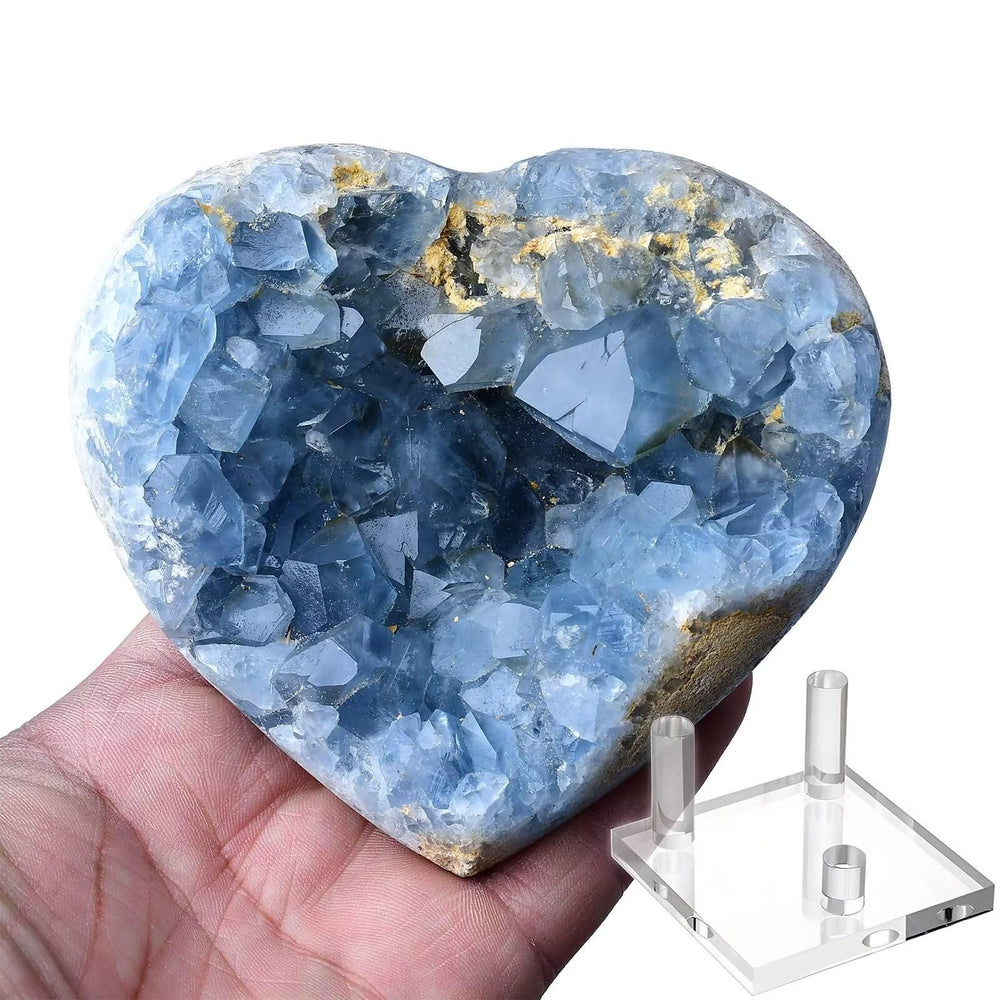 FZBHRO blue celestite heart close-up showing natural texture