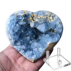 FZBHRO blue celestite heart close-up showing natural texture