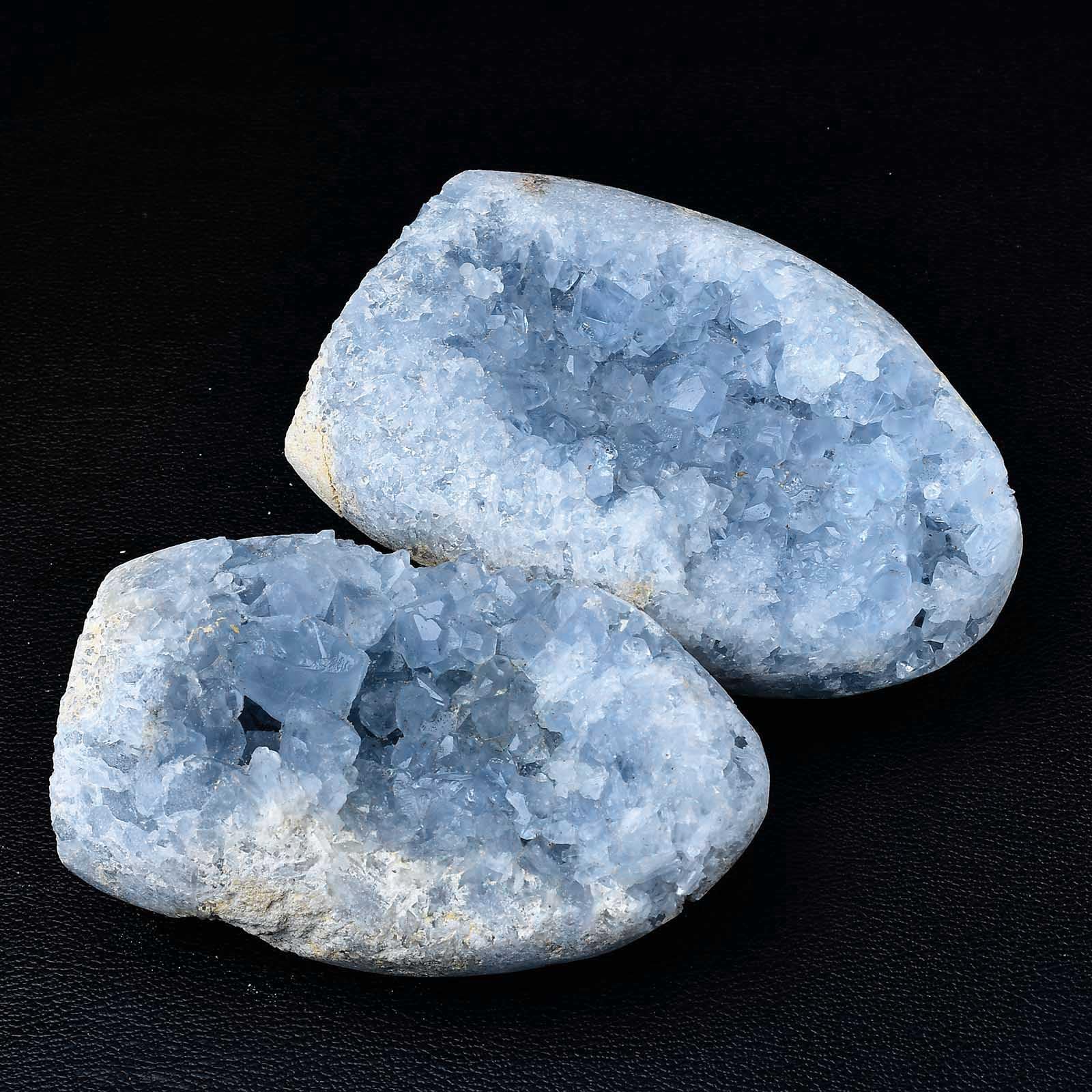 FZBHRO Blue celestite geode for office decor and mindful moments