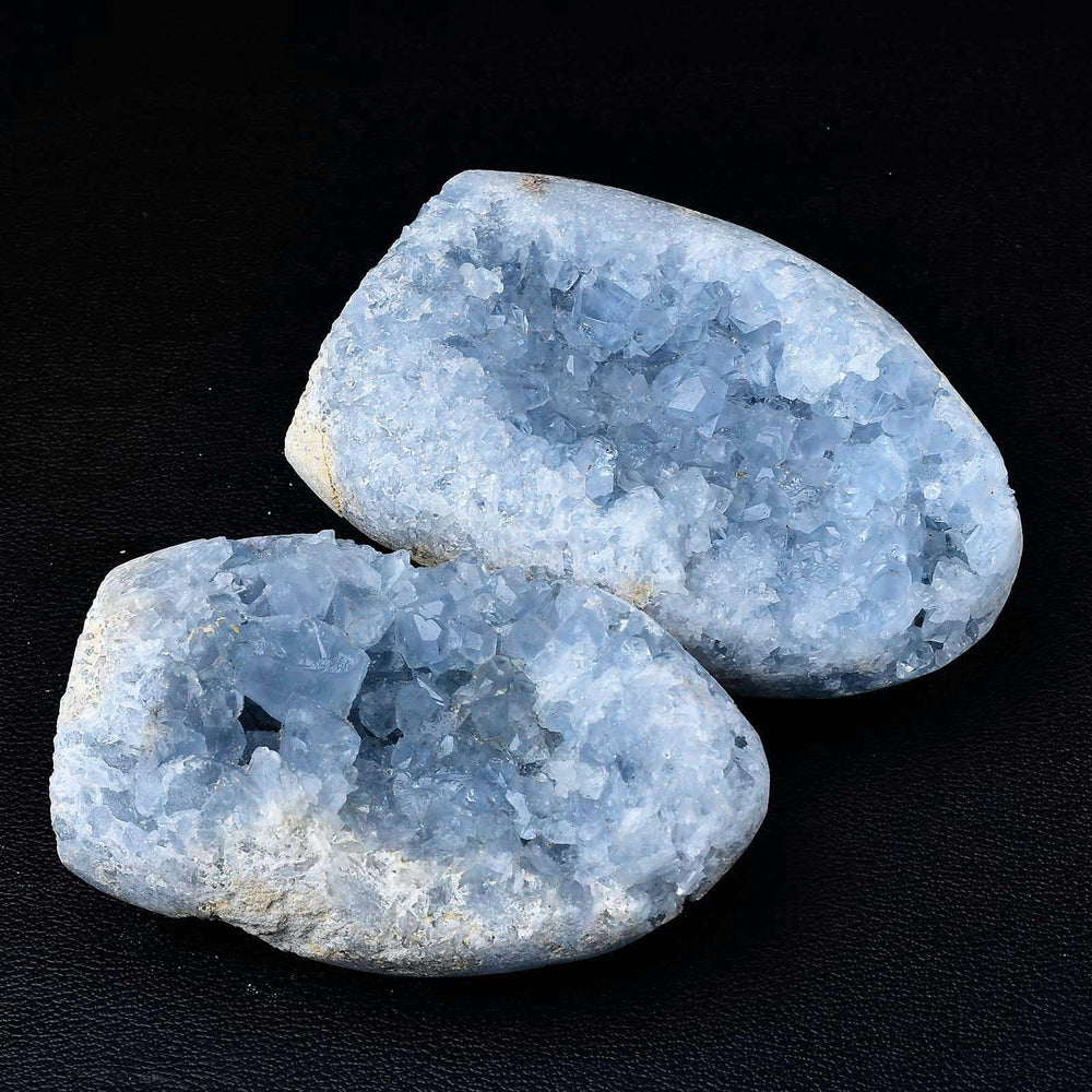 FZBHRO Blue celestite geode for office decor and mindful moments