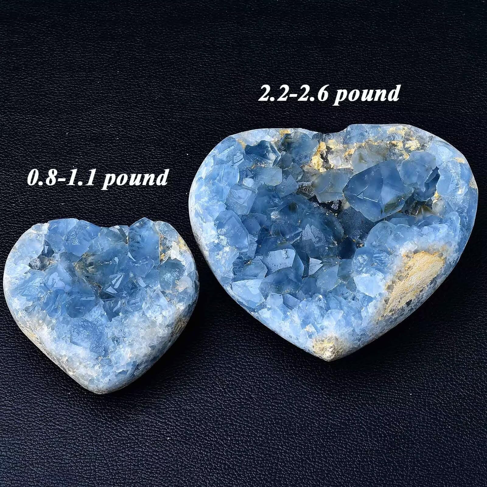 FZBHRO celestite blue geode heart as office decor accent