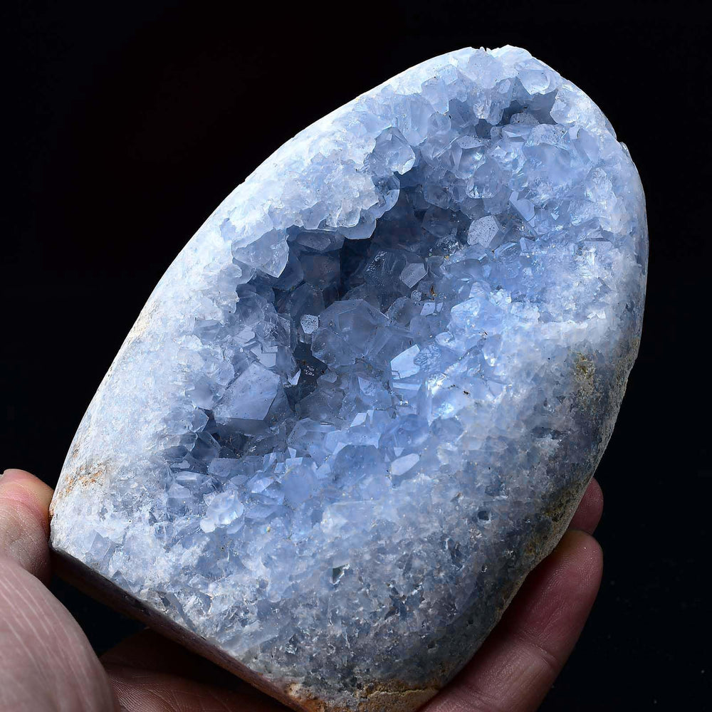 FZBHRO Celestite geode for meditation space promotes focus and calm