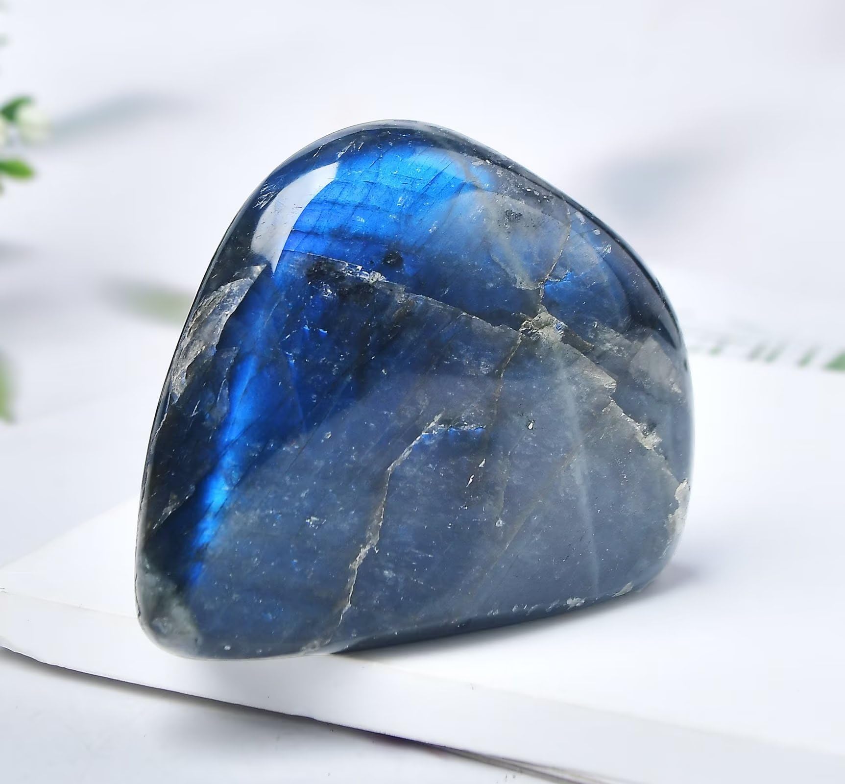 FZBHRO hand-carved Labradorite slab with irregular shape.
