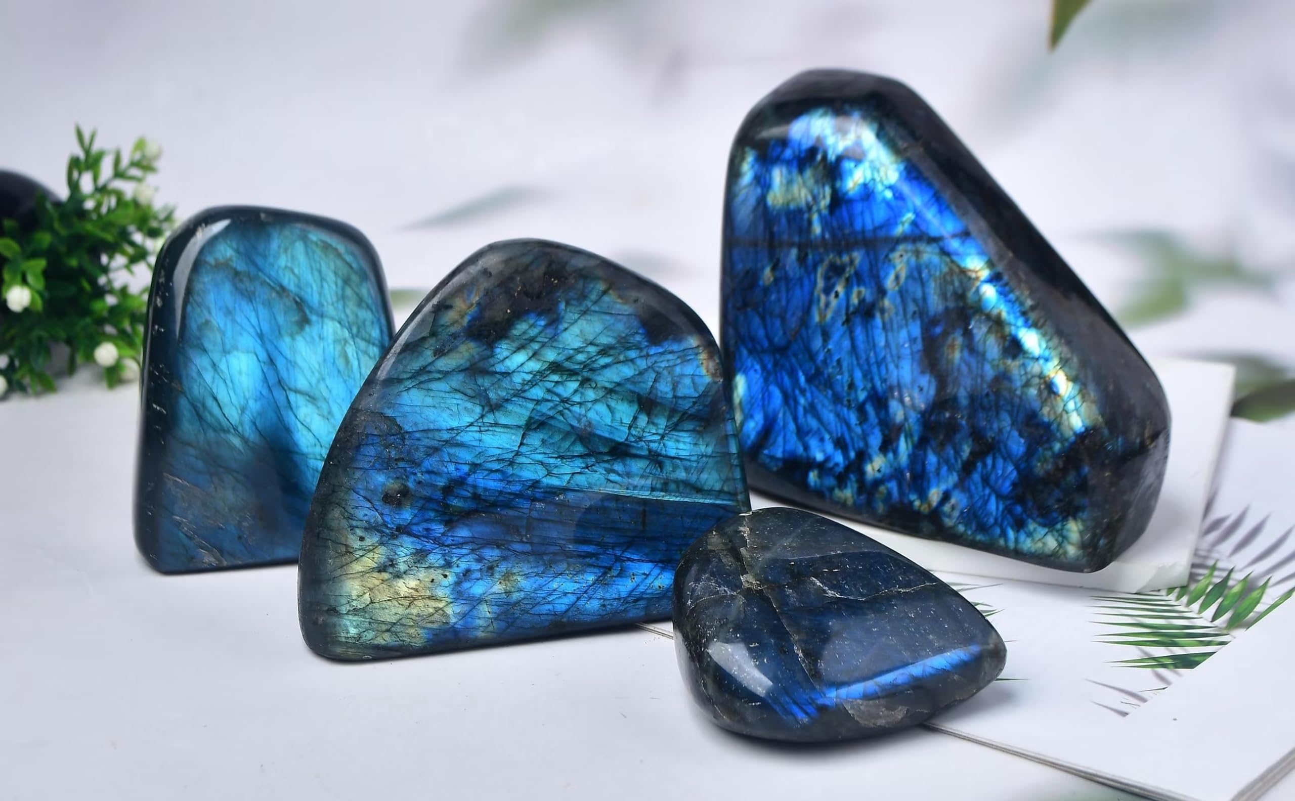 FZBHRO Labradorite slab unique natural patterns make a thoughtful crystal gift.