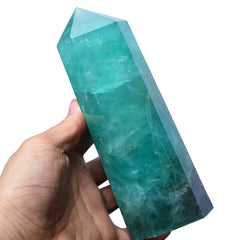FZBHRO large green fluorite quartz tower for meditation and focus