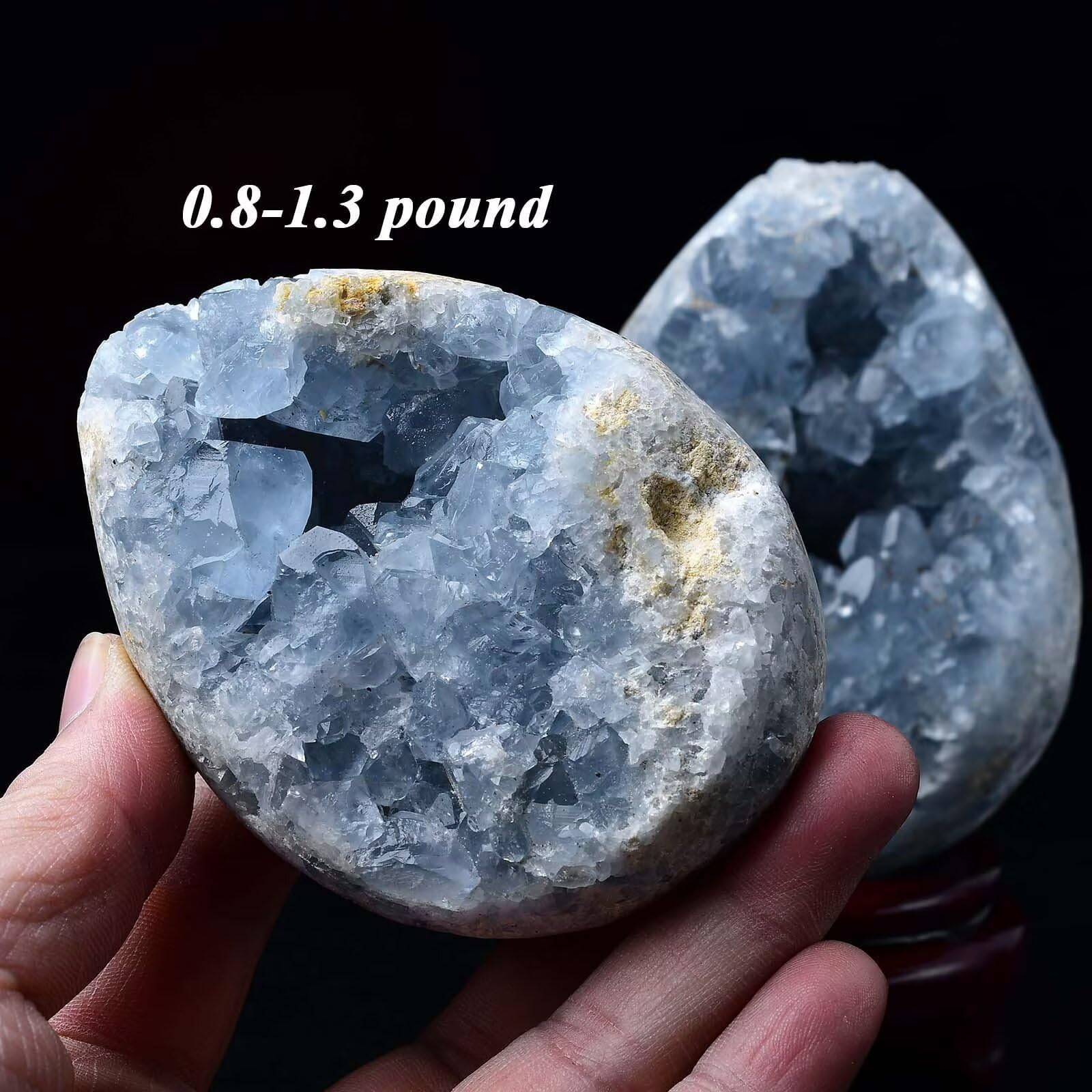 FZBHRO blue celestite egg perched at your desk inspires focus.