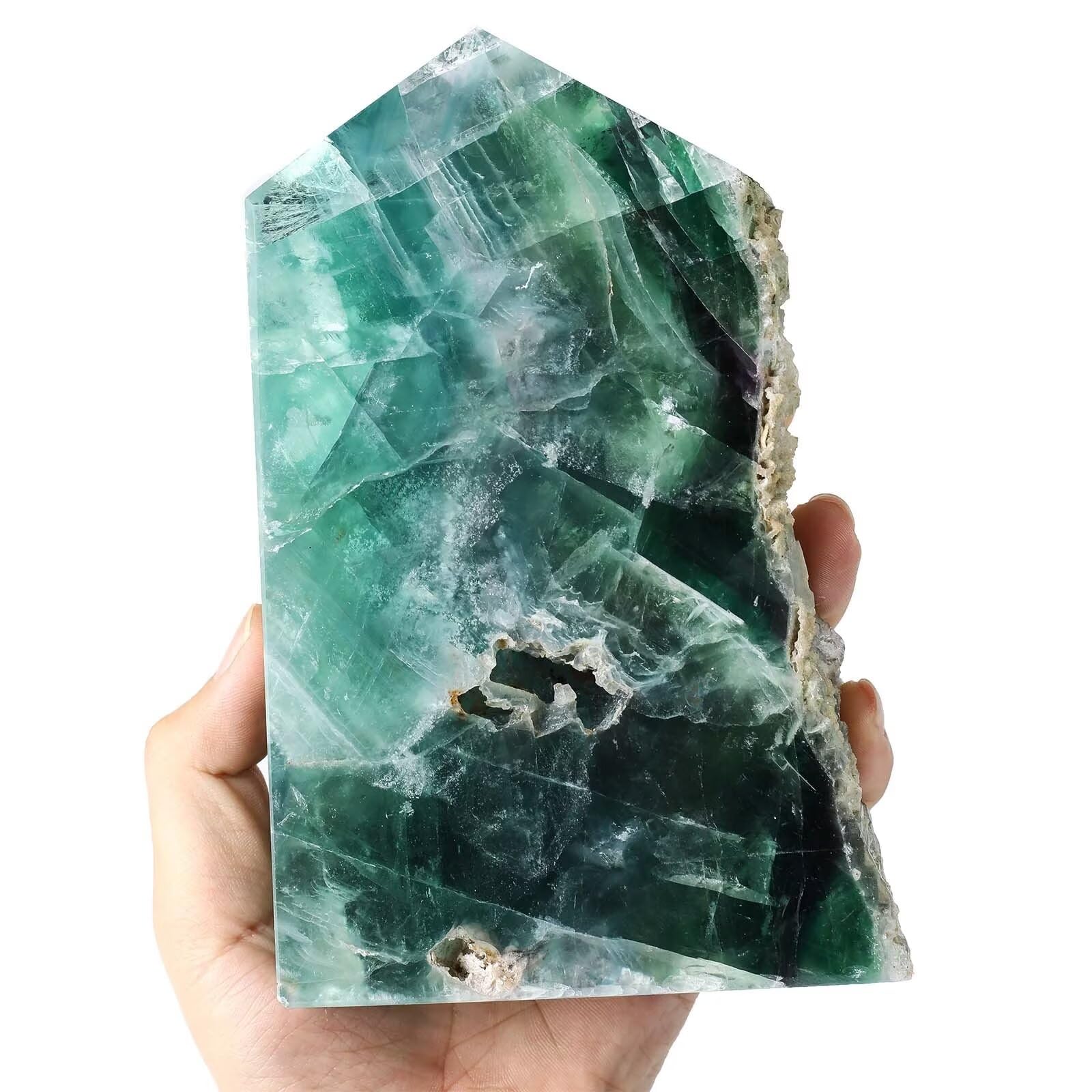 FZBHRO polished quartz tower on desk, promoting clean energy ambiance.